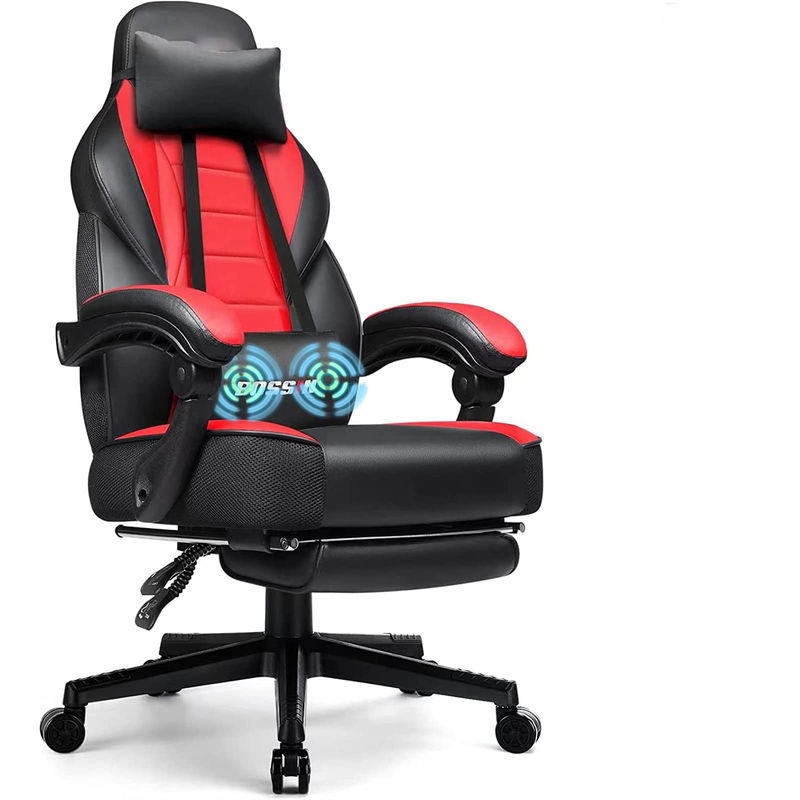 Silla de juego de estilo de carreras de color personalizada con apoyapiés y apoyacabezas 45 libras