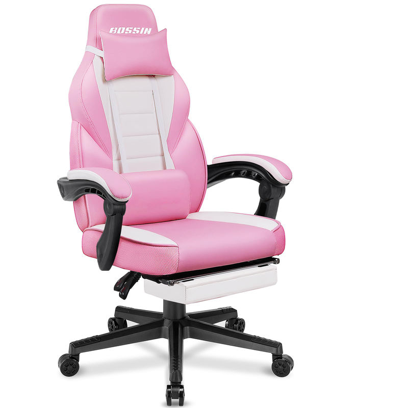 Personalizar silla de juego de estilo de carreras con apoyapiés y apoyacabezas 21.7 &quot;D x 27.2&quot;W x 47&quot;H