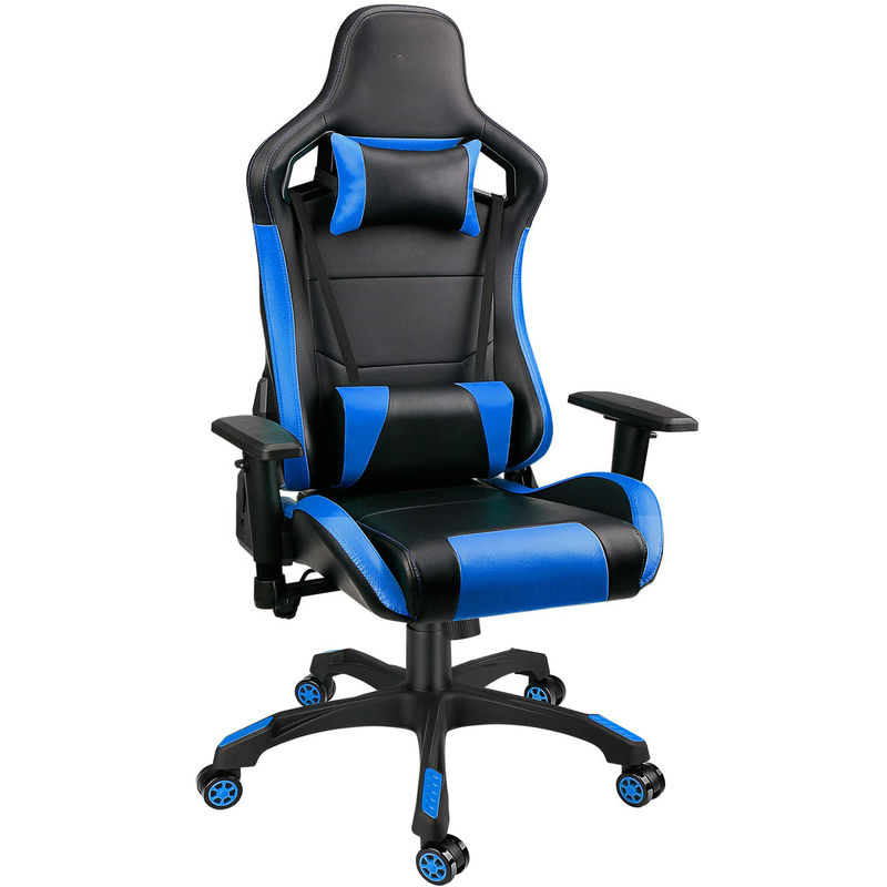 Color personalizado Silla de juegos de computadora de oficina con espalda alta de cuero de PU estilo giratorio de carreras