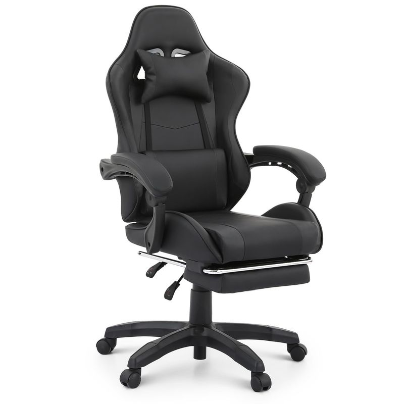 Silla de espuma de embalaje de correo Apoyo lumbar Silla de carreras ergonómica con reposapiés de ALINUNU