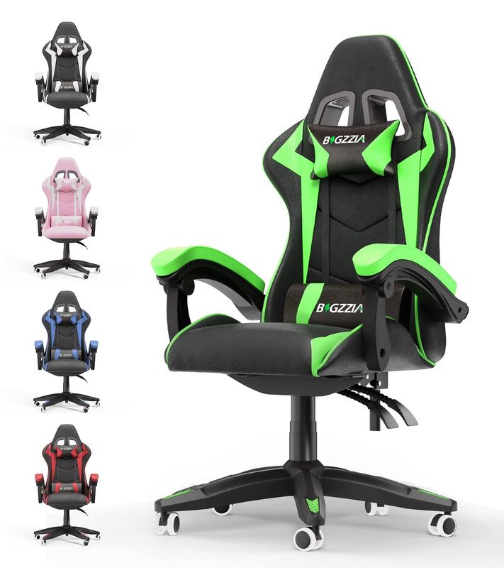 Silla de juegos de carreras de hierro de color metal tipo personalizado con reposacabezas y soporte lumbar
