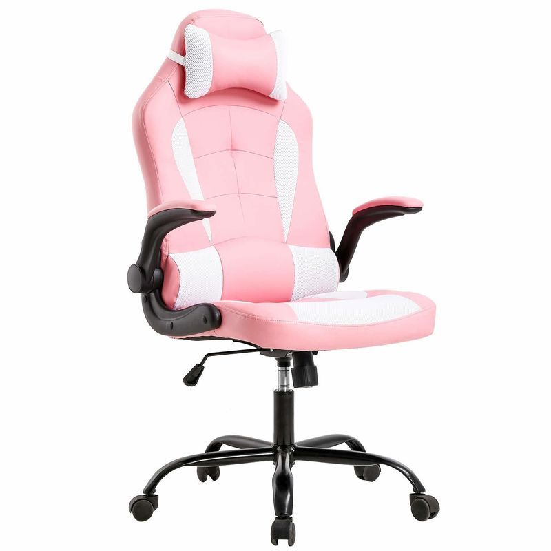 Silla de juegos de carreras PC de ALINUNU Silla giratoria de cuero falso Tipo de material del asiento para adultos