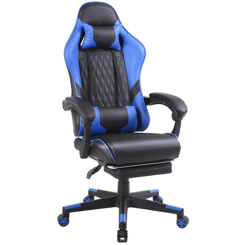 Silla de juegos de carreras de colores personalizados de diseño moderno con reposapiés y soporte lumbar
