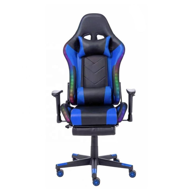 Alturas de asiento 54cm Apoyo de brazo ajustable LED Light RGB Silla de juegos con logotipo personalizado