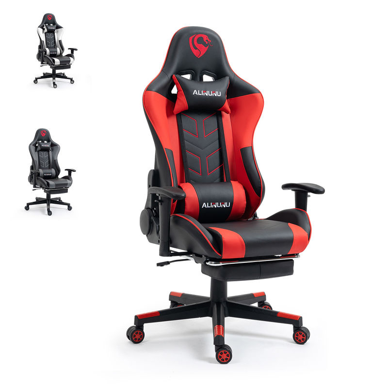 Lleve su juego al siguiente nivel con la silla de juego de espalda alta y el reposapiés de ALINUNU