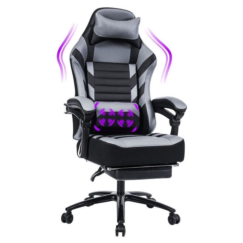 Silla de juego de color personalizada con reposapiés de espuma de memoria ajustable con ángulo de inclinación hacia atrás
