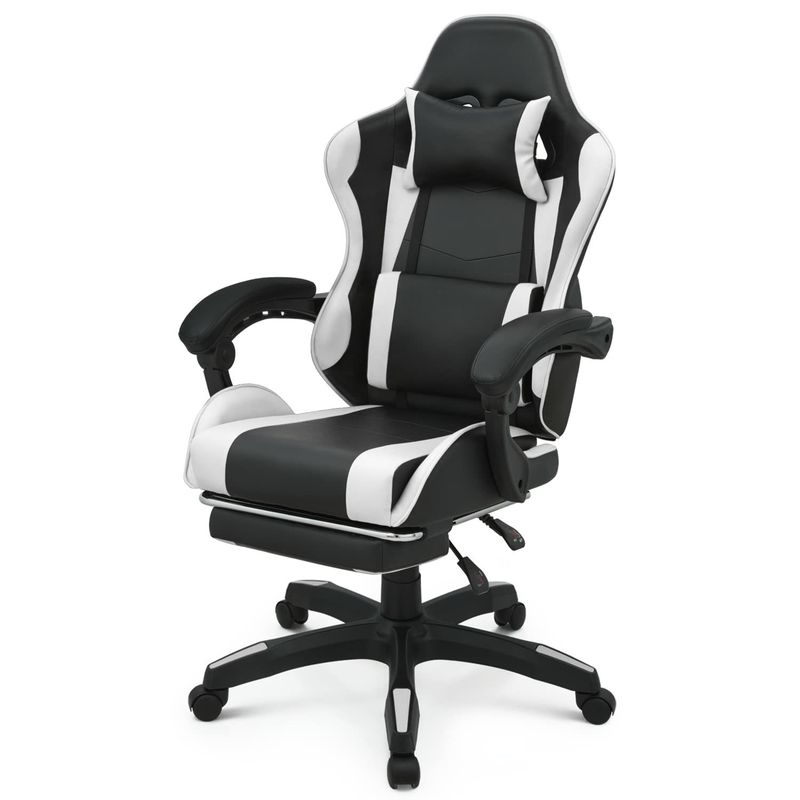 Silla giratoria para juegos con reposacabezas Apoyo lumbar Apoyo de cabeza Negro espalda alta Otro estilo